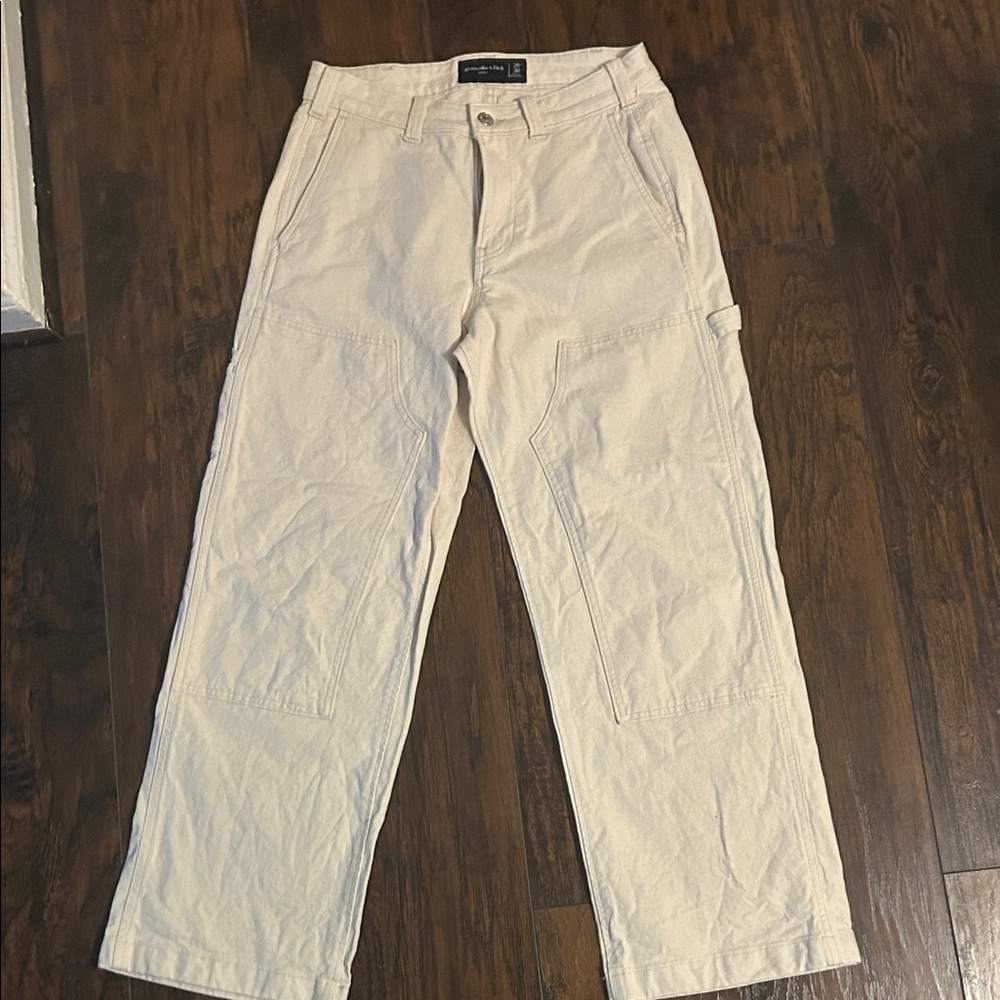 Abercrombie & Fitch Cream Carpenter Pants - Picture 2 of 5